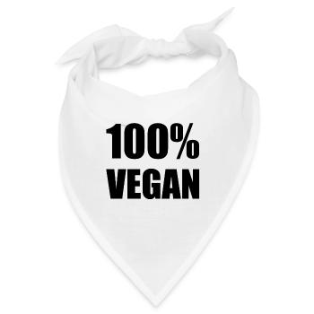 Vegan / Veganerin / Ernährung / Tierschutz - Bandana - Weiß - Vorne