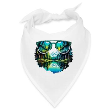 Sonnenbrille / Reflektion / Wald / Spiegelung - Bandana - Weiß - Vorne
