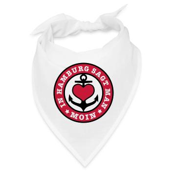 In Hamburg sagt man MOIN / Anker / Plattdeutsch - Bandana - Weiß - Vorne