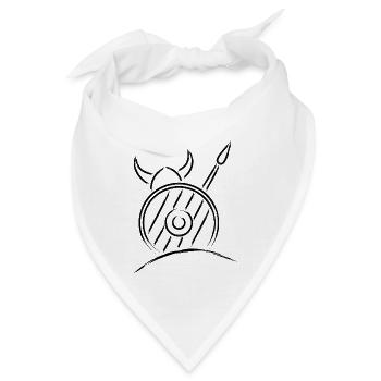 Viking Wikinger mit Schild und Speer - Bandana - Weiß - Vorne
