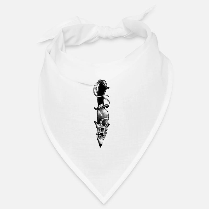 Skull in dotwork style knife Bandana