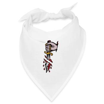 Blutdolch im Stil der alten Schule - Bandana - Weiß - Vorne