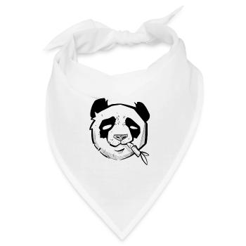 Niedlicher Pandakopf-Skizzenstil und Dotwork - Bandana - Weiß - Vorne