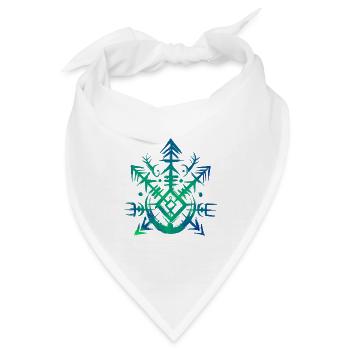 Bunte nordische Symbolskizze Papierkorb - Bandana - Weiß - Vorne