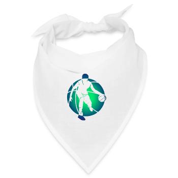 Invertierte Silhouette Sport Basketball Kunst - Bandana - Weiß - Vorne