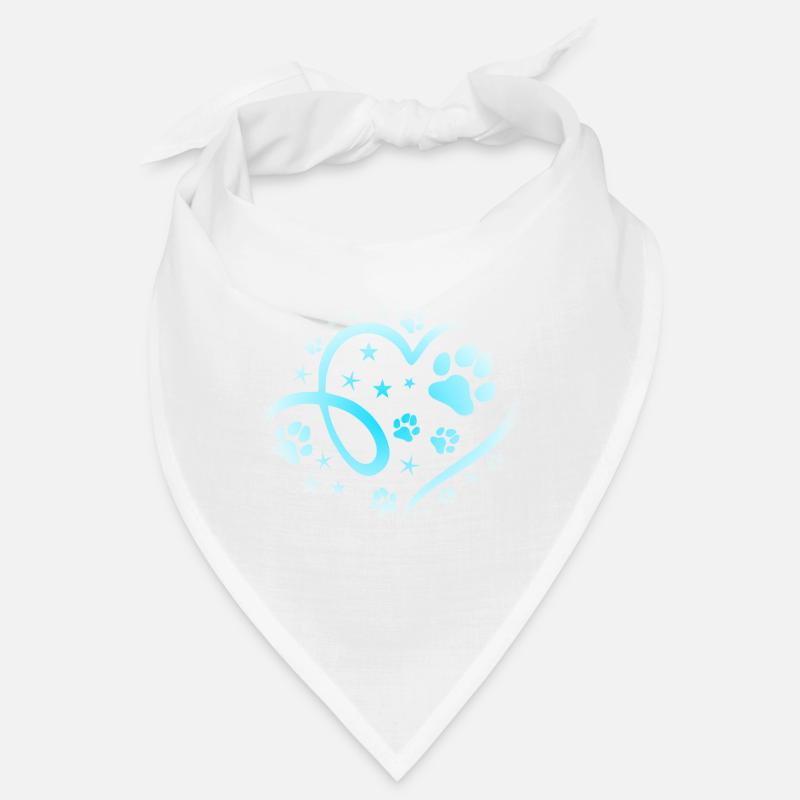 Herz mit Pfötchen und Sternen Bandana