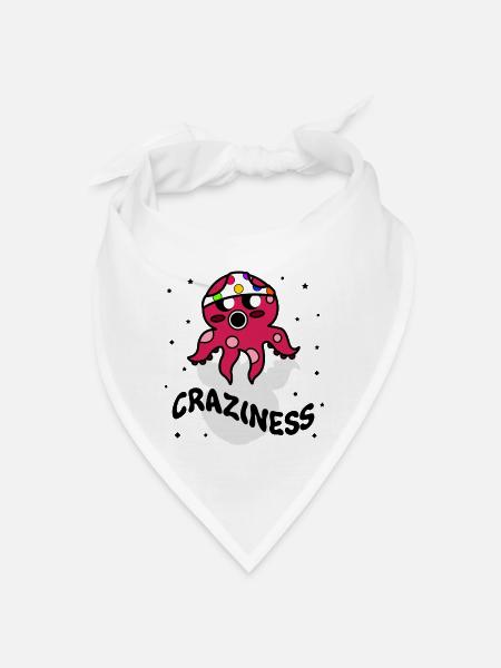 OCTOPUS CRAZY SILLY FUNNY UNIQUE IDEA - Bandana - white - Front