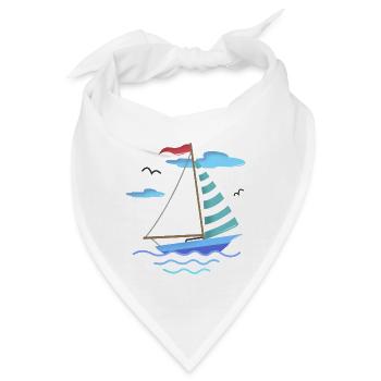 SEGELBOOT BOOT HAFEN SEE MEER MARITIM GESCHENKIDEE - Bandana - Weiß - Vorne