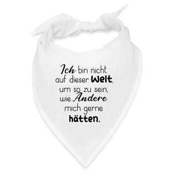 ICH DASEIN WELT SELBSTFINDUNG SELBSTLIEBE GLÜCK - Bandana - Weiß - Vorne