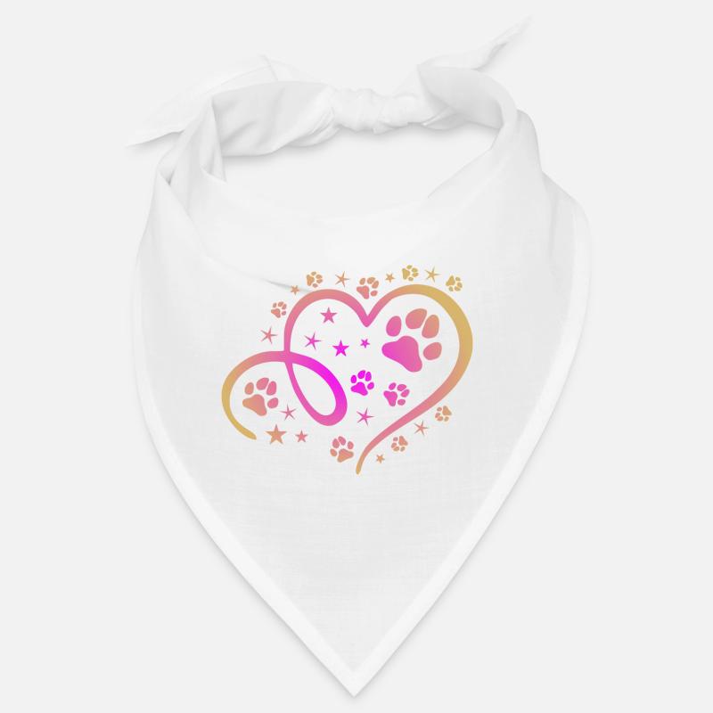 Herz mit Pfötchen und Sternen Bandana