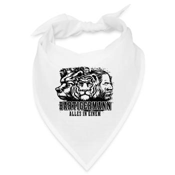 Bärtiger Mann, Bär Tiger Mann, Vater, Papa - Bandana - Weiß - Vorne