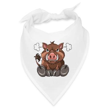 Wütendes Wildschwein Wald Bewohner - Bandana - Weiß - Vorne