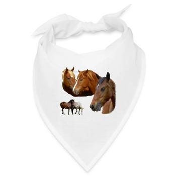 Pferde Wild Hengst & Stute Pferd und Ponys Kopf - Bandana - Weiß - Vorne