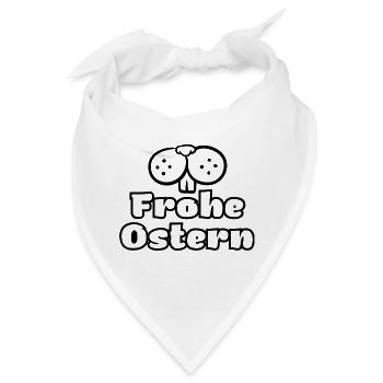 Frohe Ostern, Ostergruß, Osterdesign, Ostermotiv - Bandana - Weiß - Vorne