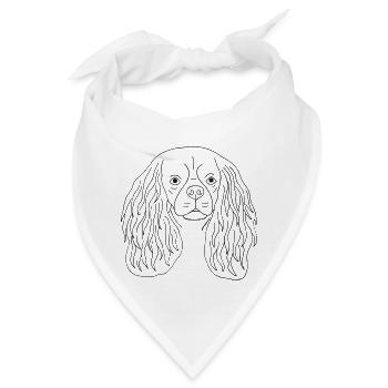 Cavalier King Charles Spaniel - Bandana - Weiß - Vorne