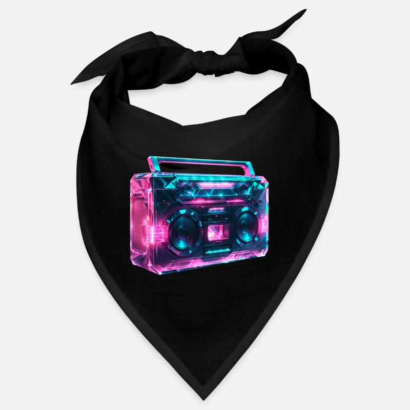 Boom box cassette recorder retro wave Bandana