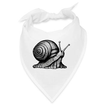 Schnecke / Tier / kriechen / Schleimig / langsam - Bandana - Weiß - Vorne