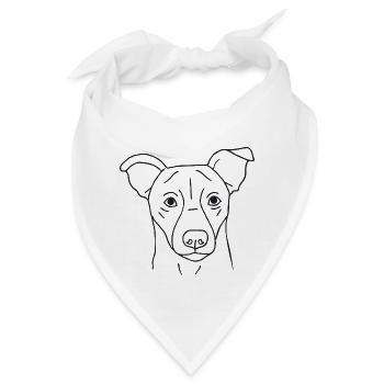Jack Russell Terrier - Bandana - Weiß - Vorne