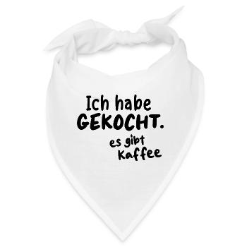 KAFFEE CAFE LIEBHABER BOHNE KOCHEN GEBRÜHT PAUSE - Bandana - Weiß - Vorne