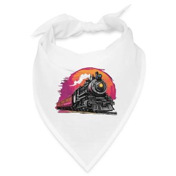 Zug / Lokomotive / Dampflok / Eisenbahn / Lock - Bandana - Weiß - Vorne