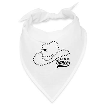 Linedance Linedancing Country Fan - Geschenk - Bandana - Weiß - Vorne