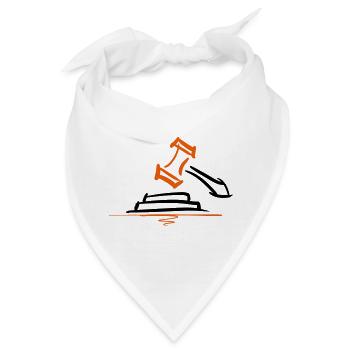 Richterhammer, Court Gavel - Bandana - Weiß - Vorne