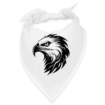 Adler Kopf Greifvogel Silhouette - Bandana - Weiß - Vorne