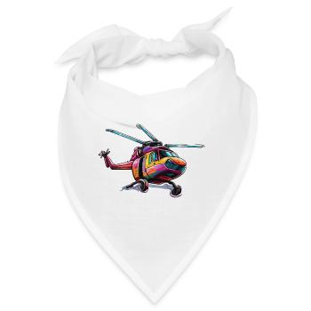 Helikopter / Hubschrauber / fliegen / Luftfahrt - Bandana - Weiß - Vorne