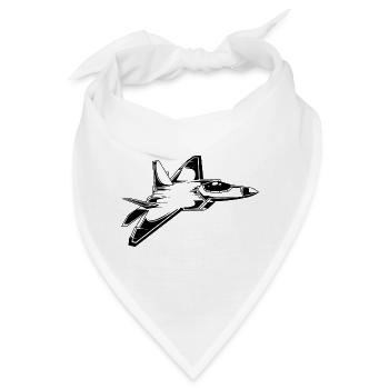 Düsenjet Jet Flugzeug - Bandana - Weiß - Vorne