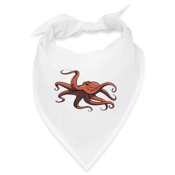 Ich mag Oktopus - acht Tentakel - Tintenfisch - Bandana - Weiß - Vorne
