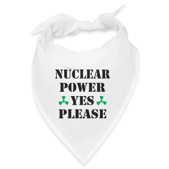 Atomkraft, Ja bitte, Kernenergie - Bandana - Weiß - Vorne