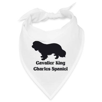 Cavalier King Charles Spaniel Silhouette - Bandana - Weiß - Vorne