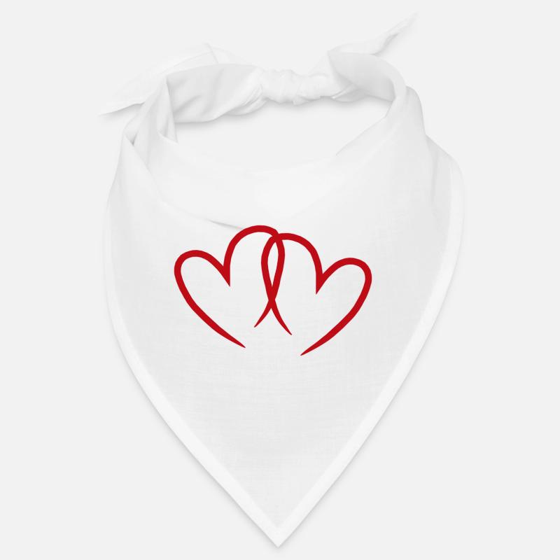 Red, open hearts. Bandana