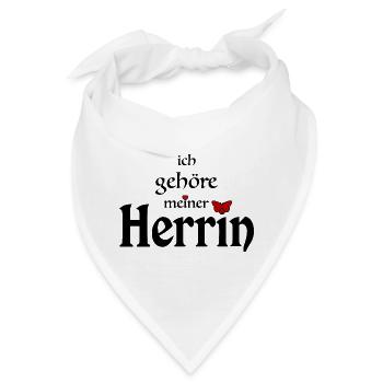 Herrin Domina Sklave Spruch - Bandana - Weiß - Vorne