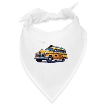 Taxi / Taxifahrer / Amerika / Comic / Old School - Bandana - Weiß - Vorne