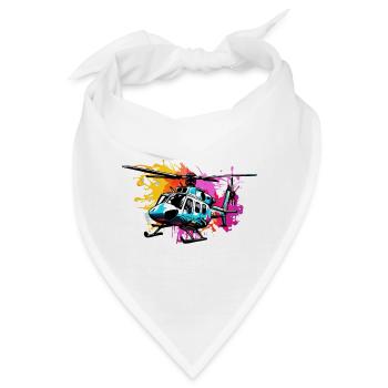 Helikopter / Hubschrauber / fliegen / Luftfahrt - Bandana - Weiß - Vorne