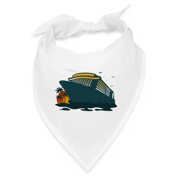 Kreuzfahrt, Kreuzfahrtschiff, Schiffsreise - Bandana - Weiß - Vorne
