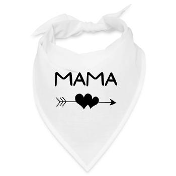 Mama mit Herzpfeil, Mamaspruch, Mamadesign, Mutter - Bandana - Weiß - Vorne
