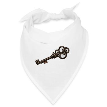 Schlüssel / Schloss / verschlossen / Sicherheit - Bandana - Weiß - Vorne