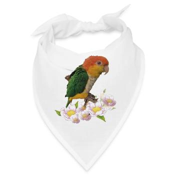 Der orangeköpfige Caique - Bandana - Weiß - Vorne