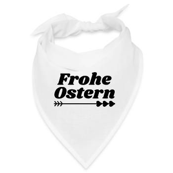Frohe Ostern, Ostergruß mit Pfeil und Herz, Ostern - Bandana - Weiß - Vorne