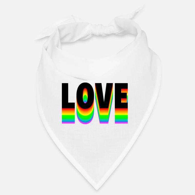 Love Text Rainbow Bandana