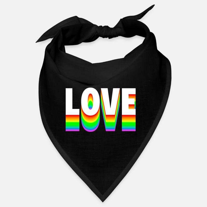 Love Text Rainbow Bandana