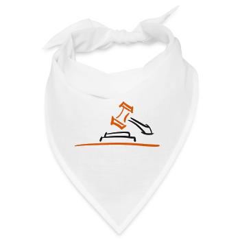 Richterhammer, Court Gavel - Bandana - Weiß - Vorne