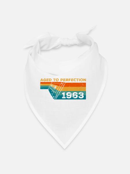 vintage 1963 - Cadeau D’anniversaire 1963 Retro - Bandana - blanc