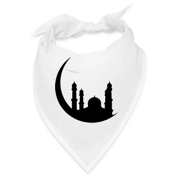 Islam Moschee Halbmond Orient - Bandana - Weiß - Vorne