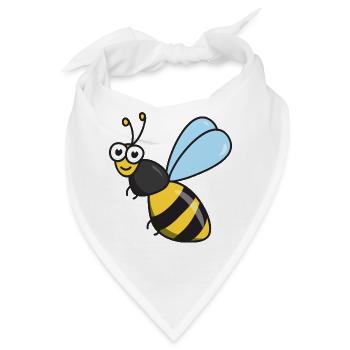Biene Honigbiene - Bandana - Weiß - Vorne