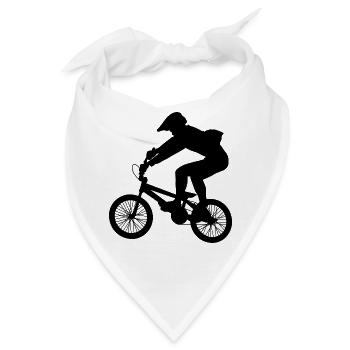 BMX Fahrrad Radsport Halfpipe Extremsport Zweirad - Bandana - Weiß - Vorne
