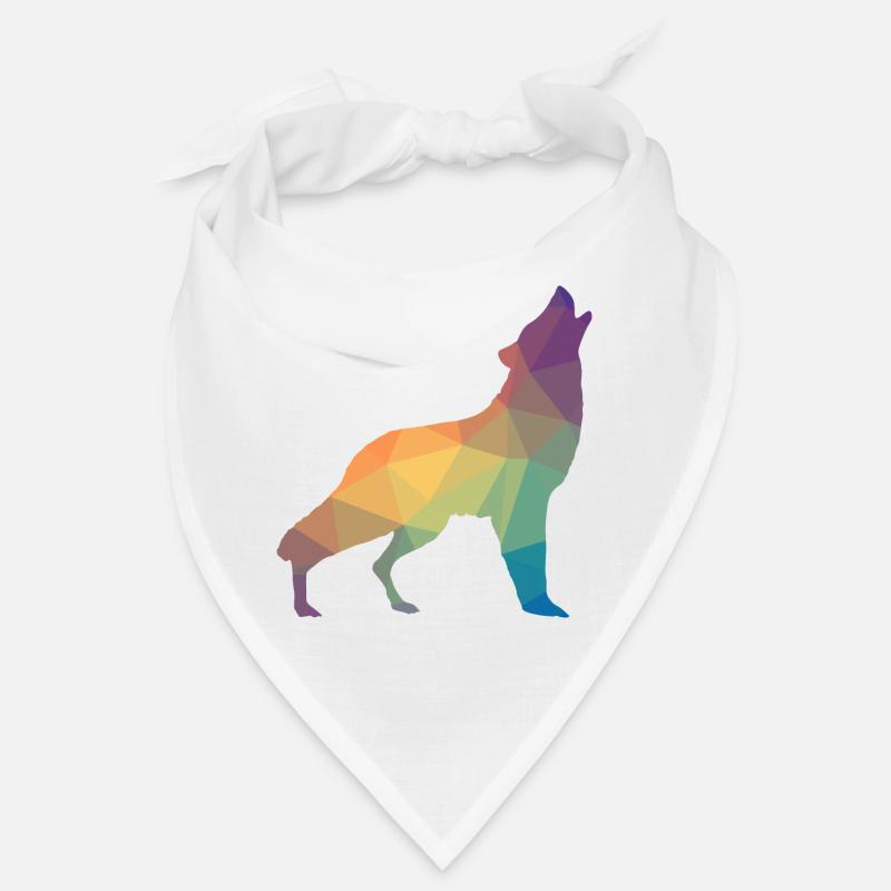 Wolf mosaic, silhouette, profile Bandana
