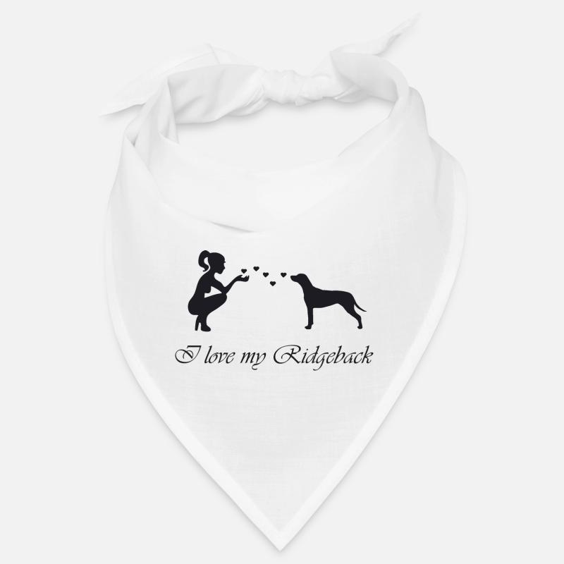 Rhodesian Ridgeback mit Frau - Bandana - Weiß